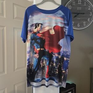 Superman Shirt Men XL DC Comics All Over Print 2016 Metropolis